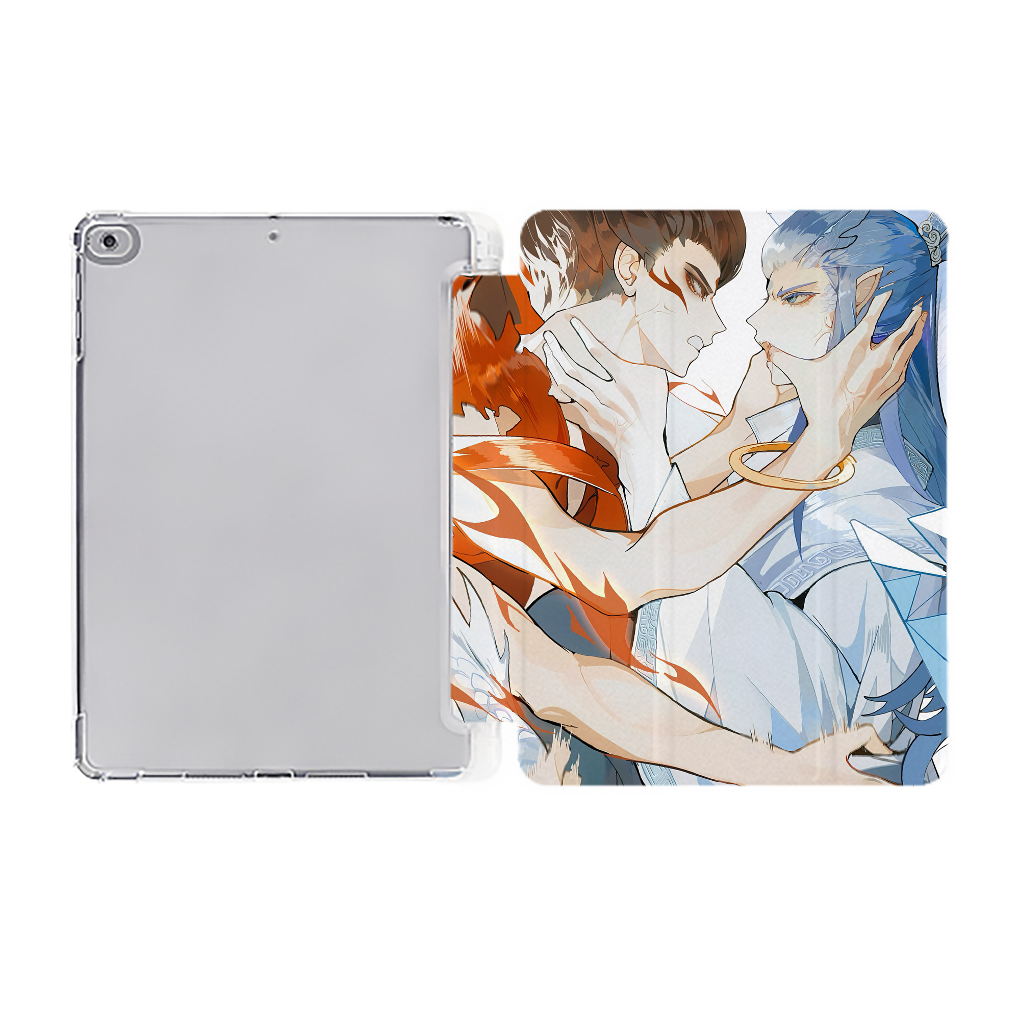 （画像用） Ne Zha 2 ナタ 魔童の大暴れ IPad ケース ペン収納付き 三つ折りスタンド PUレザー×シリコン 対応機種9.5/10.5/10.9インチ